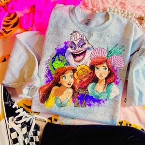 Little Mermaid Adult or Kids Sweatshirt Ash Grey